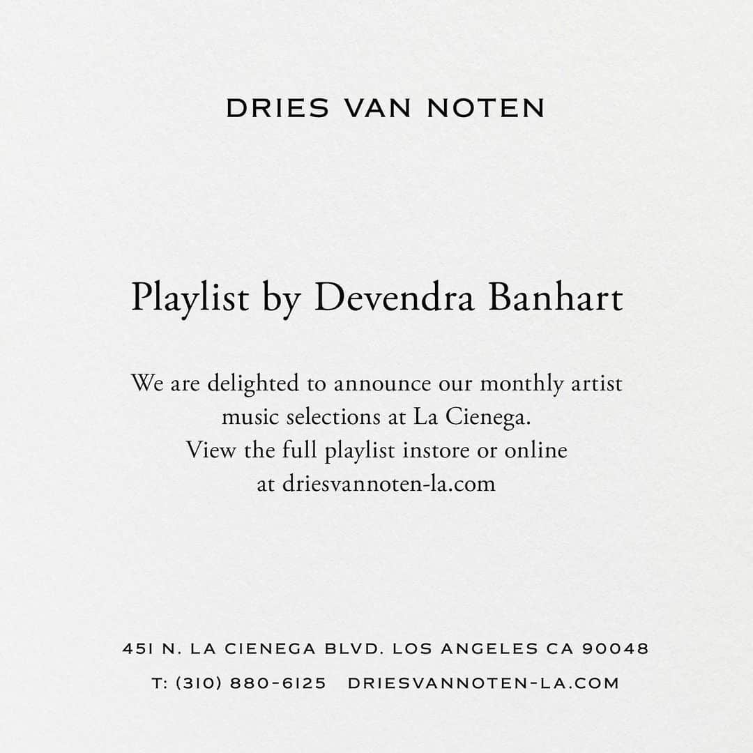 ドリス・ヴァン・ノッテンさんのインスタグラム写真 - (ドリス・ヴァン・ノッテンInstagram)「We are delighted to announce our monthly artist music selection at our store in Los Angeles.  Playlist by Devendra Banhart. View the full playlist in store or on driesvannoten-la.com @driesvannoten.la  . Song: Jenny Hval, Blood Bitch (Sacred bones records) @devendrabanhart  @jennyhval  . #driesvannoten #driesvannotenla #playlist #vinyl #la #losangeles」11月17日 5時33分 - driesvannoten