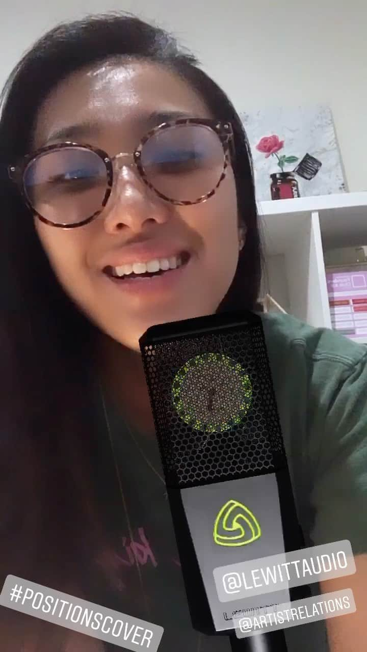 オリビア・タイのインスタグラム：「This new filter by @lewittaudio is SO COOL!! Had to do a quick cover of #positions by #arianagrande with this reverrrrbbb 💎#makeyourselfheard #LEWITTAudio @artistrelations」