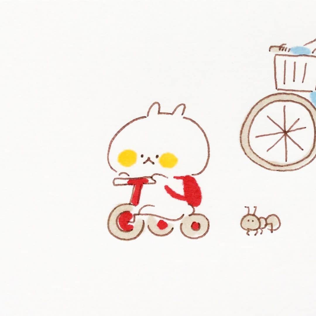 カモさんのインスタグラム写真 - (カモInstagram)「すてきな愛車を手に入れた #福引き#三輪車#Tricycle#イラスト#illustration#ウサギタケ#udagitake」11月17日 10時07分 - illustratorkamo