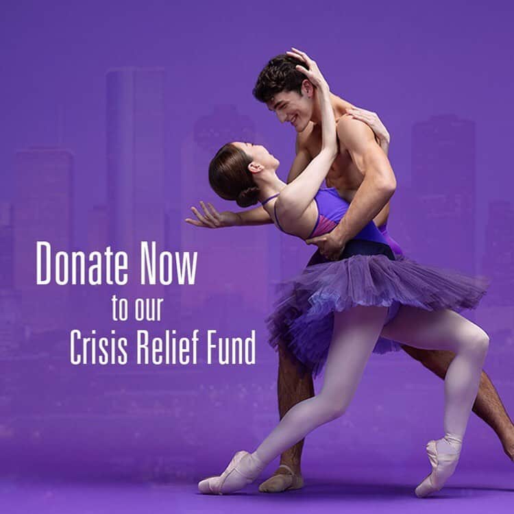 のインスタグラム：「・ ヒューストンバレエより再投稿🩰  Repost from @houstonballet • We need your help to keep our Company dancing. Together we are stronger! Go to the link in our bio and follow these simple steps: 1️⃣Make a donation today. 2️⃣Share the campaign on Facebook and Instagram. 3️⃣Tag 3 friends below to join you!  #ballet #houstonballet #ballerina #dancer #art #artists #houston」