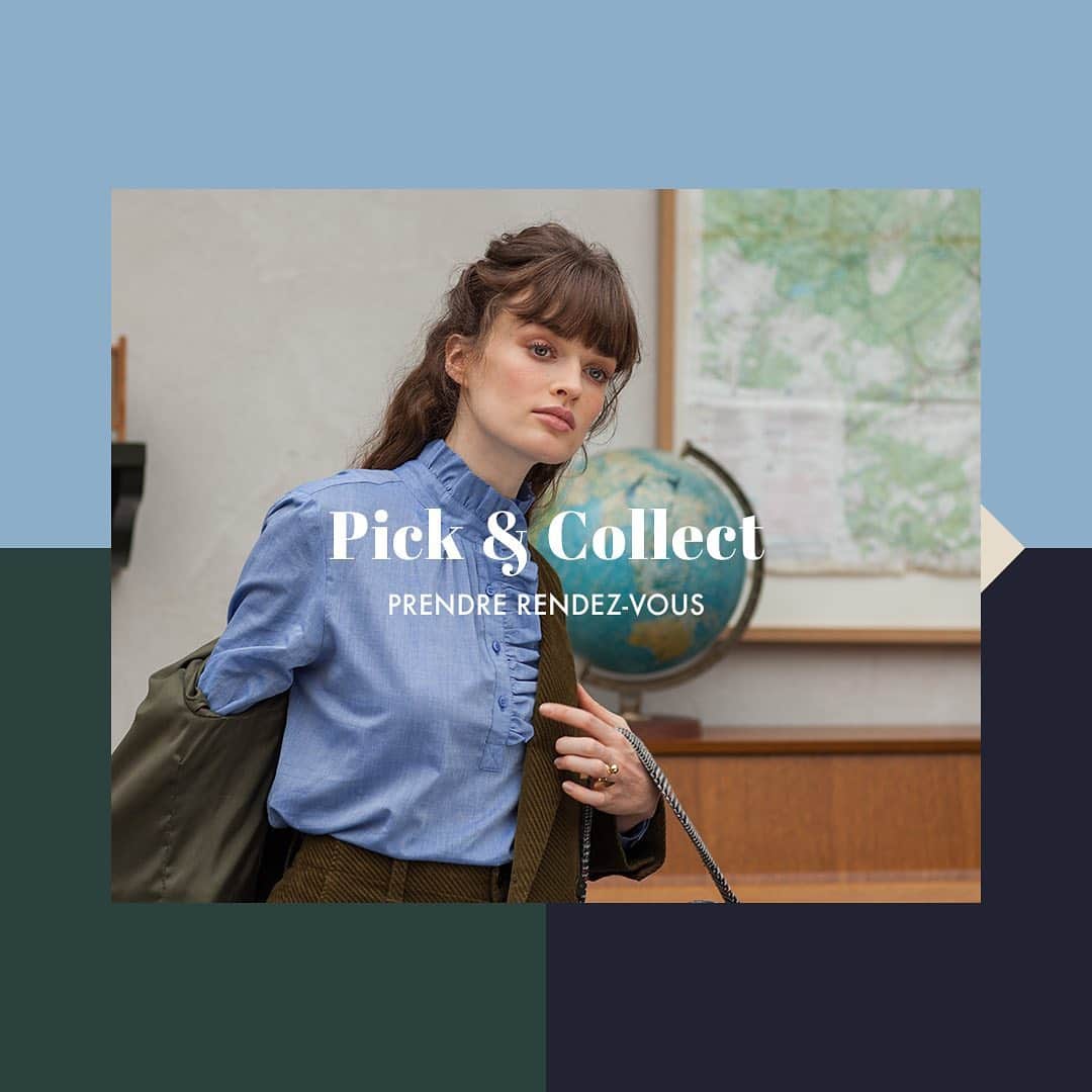 ベンシモンのインスタグラム：「PICK & COLLECT 🛍  Parce que la sécurité de tous est notre priorité, nous avons développé pour Paris un service de Pick & Collect : un service simple, rapide et sans contact pour vous permettre de continuer à faire vos achats même à distance 😊🛍   Notre équipe de vente de la boutique BENSIMON Concept Store Pyramides Paris 1er se tient à votre disposition, du mardi au samedi de 11h à 19h pour récupérer vos achats en boutique le jour même !   Nous avons hâte de vous retrouver 💙 #bensimon #mode #confinement #fashion #pickandcollect #noel」