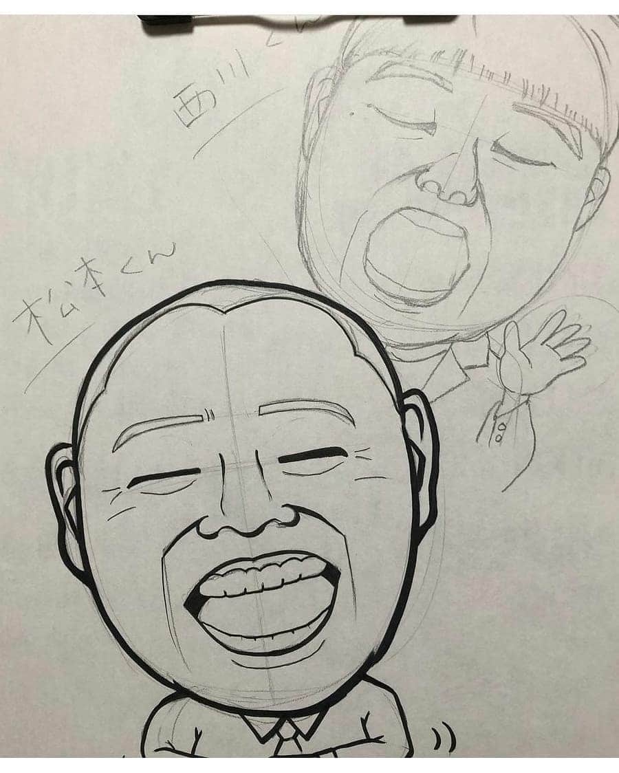 松本康太さんのインスタグラム写真 - (松本康太Instagram)「似顔絵イラストを描いていただきましたq(^-^q)　夢の中バージョン風な感じありがとうございます♪  #似顔絵 #似顔絵イラスト #イラスト #笑顔 #レギュラー#あるある探険隊」11月17日 19時32分 - aruarutankentai.matsumoto