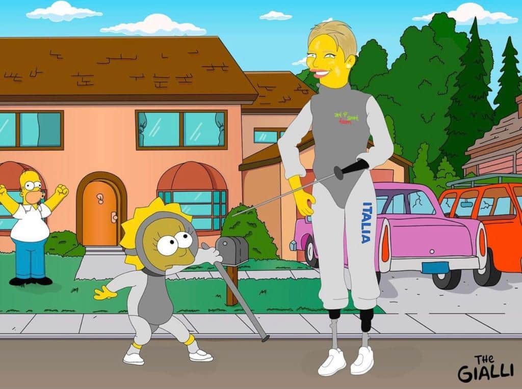ベアトリーチェ・ヴィオのインスタグラム：「Come sono alta nel mondo dei Simpson!! 😮😅 MI-TI-COOOO⁣ #TheSimpson」
