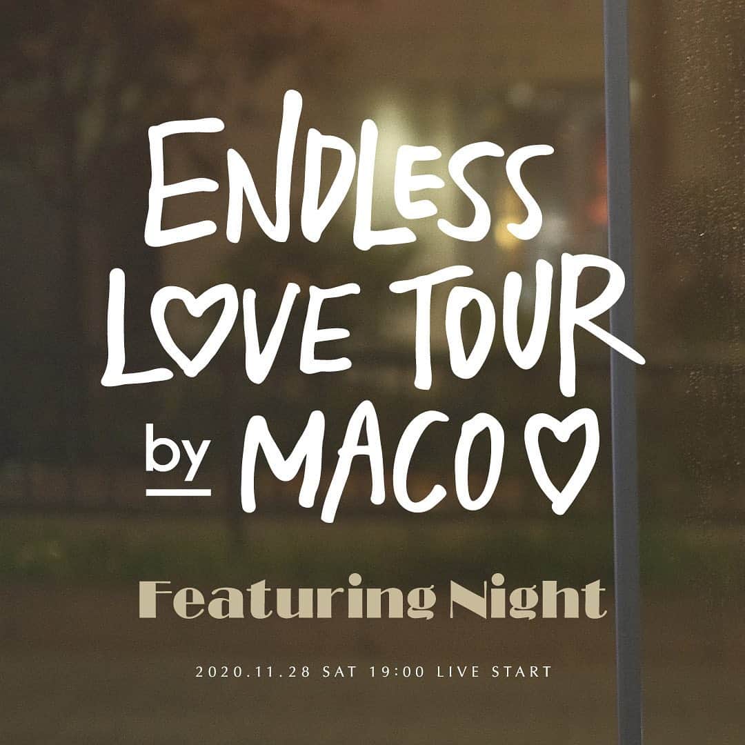 MACOのインスタグラム：「Endless Love Tour by MACO ✨🌹〜Featuring Night〜🌹✨  オンラインライブ第6弾🤎 11月28日(土) 19:00〜  ゲストに足立佳奈ちゃん @kana1014lm  を迎えてのスペシャルライブ。 2人で歌えるのがとっても楽しみ♡  #チケット発売しました  #プロフィールから飛べます #EndlessLoveTour #FeaturingNight  #足立佳奈  #MACO」