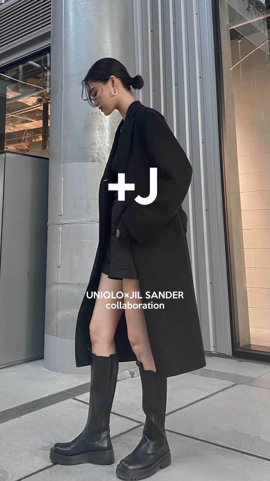 影山可蓮のインスタグラム：「・ ・ UNIQLO +J @uniqlo  ・  ・ ✔️OUTER #カシミヤブレンドチェスターコート BLACK / Size L ・ ・ +Jの限定コレクション、皆さま何を買いましたか〜？☺︎ 私はワタワタしながら気になってたアウターを3つ！ 早速そのうちの1つを着たのでご紹介です♡ 動画中の名前のところ、チェスタコートになっちゃってた🙂w ・ ・  #uniqloplusj #jilsander  @uniqlo @uniqlo_jp @uniqlo_with @uniqlo_ginza  #uniqlo  #uniqlo2020fw  #uniqlo_karen  #uniqlou2020fw  #ユニ女  #outfit #ootd  #シンプル #コーデ #コーディネート #今日のコーデ #私服  #ユニクロ #ユニクロコーデ」