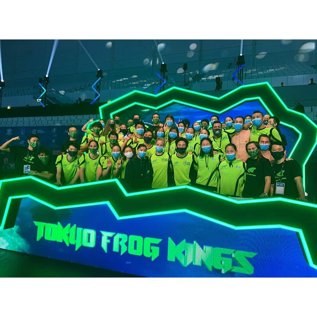 今井月のインスタグラム：「こんなに素晴らしい経験ができて幸せです！ありがとうございました🐸👑  Thank you for your wonderful time in ISL! Happy to be part of Team Frog Kings‼︎  @tokyofrogkings @iswimleague #ThankyouISL #thankyouhungary #iswimleague2020 #ISL」
