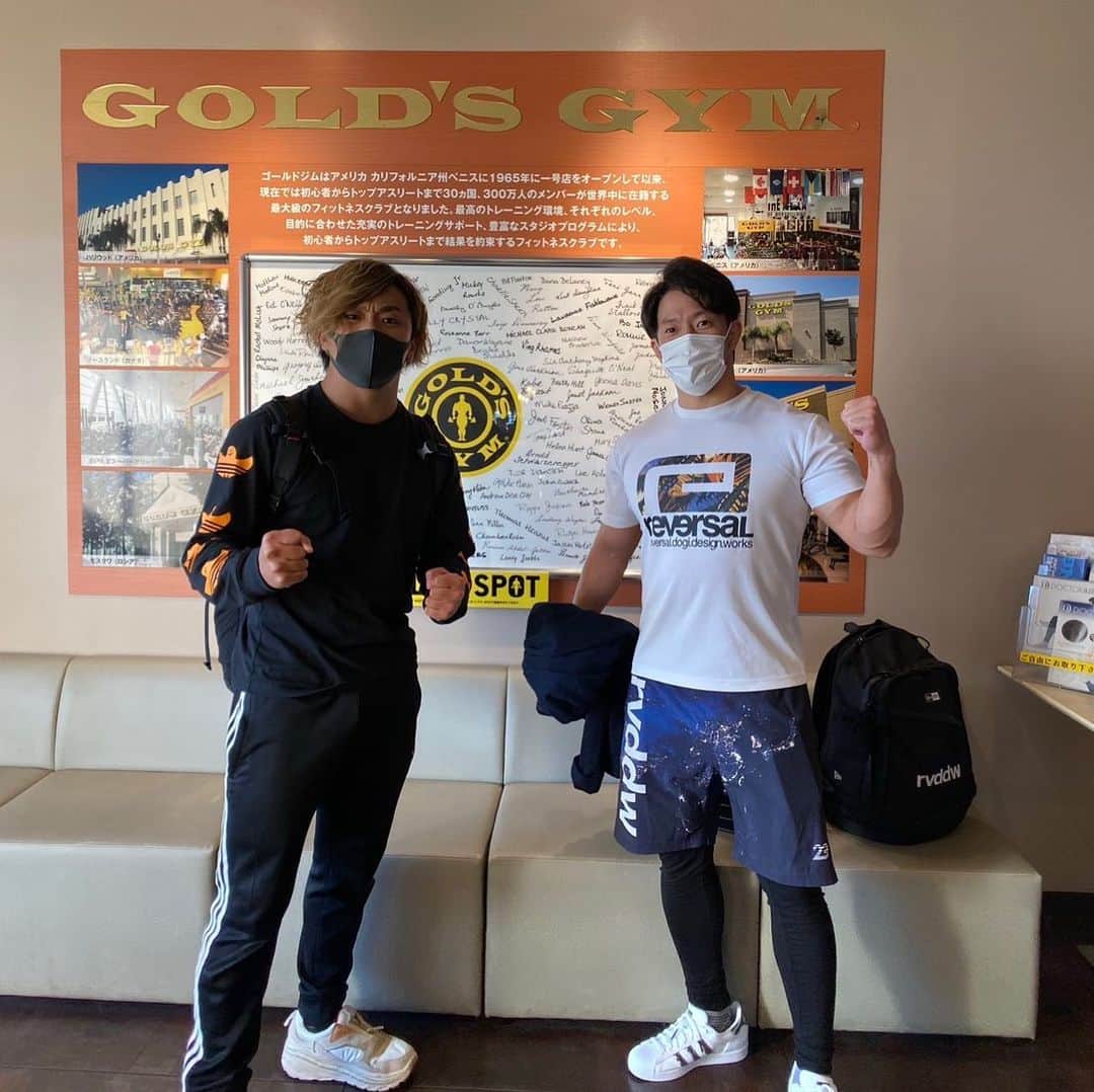 原田大輔のインスタグラム：「.  @msok_j 政岡純選手とトレーニング  知識が豊富でバシバシ追い込まれたので、バシバシ追い込み返したら・・・  めっちゃ疲れた！  お陰で充実したトレーニングが出来ました。  ありがとう！  #noah_ghc #LIBERTA #rvddw」