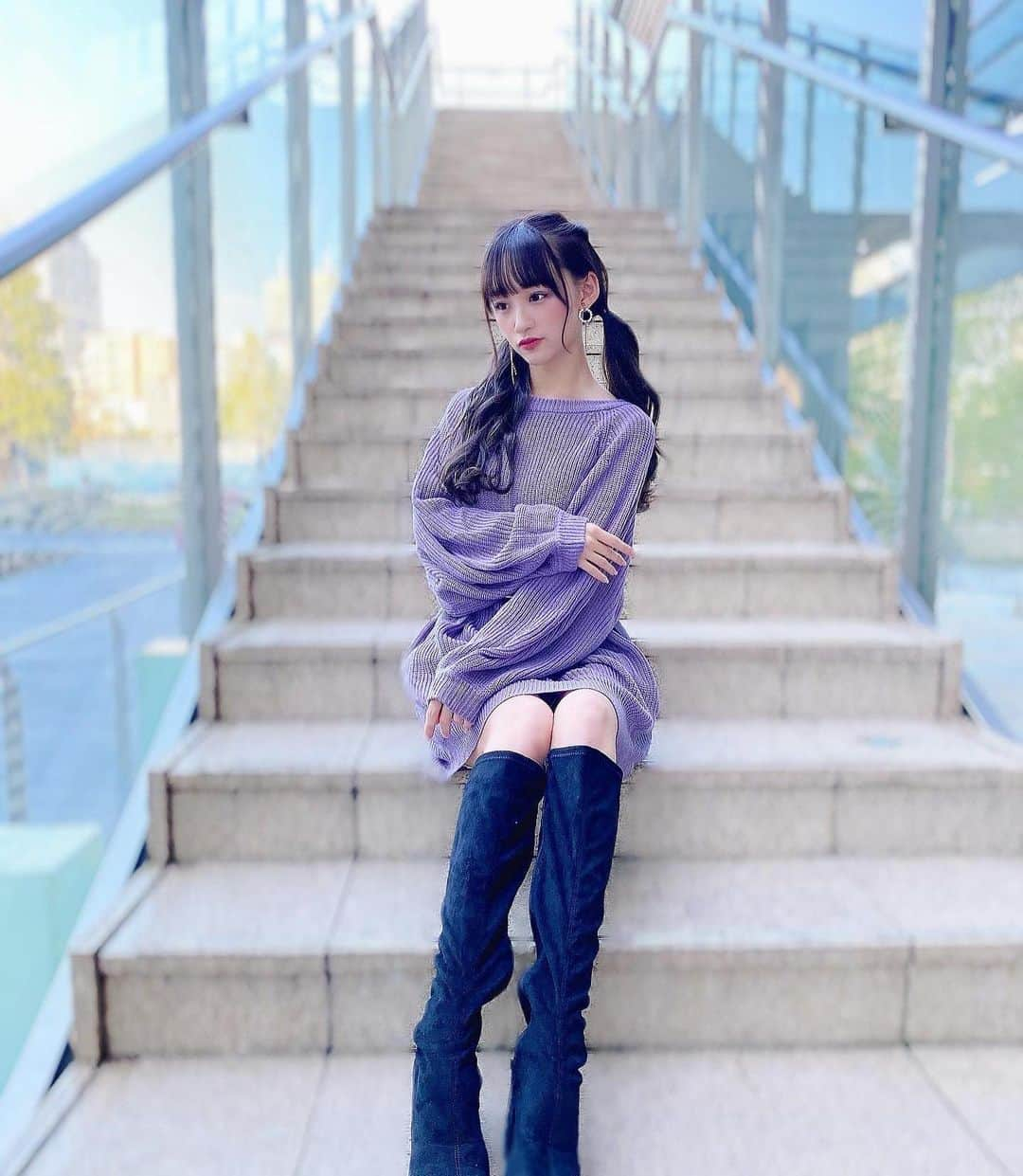 音嶋莉沙さんのインスタグラム写真 - (音嶋莉沙Instagram)「4部で着たお洋服💜﻿ ﻿ 紫似合うねって沢山言って頂けて﻿ 嬉しい〜😊ってなったよ♡﻿ ﻿ ありがとう🙈﻿ ﻿ これからも楽しみにしててね♡﻿ ﻿ ﻿ ﻿ ﻿ ﻿ ﻿  ﻿ #オンラインサイン会 #私服 #Risaコーデ﻿ #GRL #プチプラ #ツインテール﻿」11月17日 22時18分 - otoshima_risa