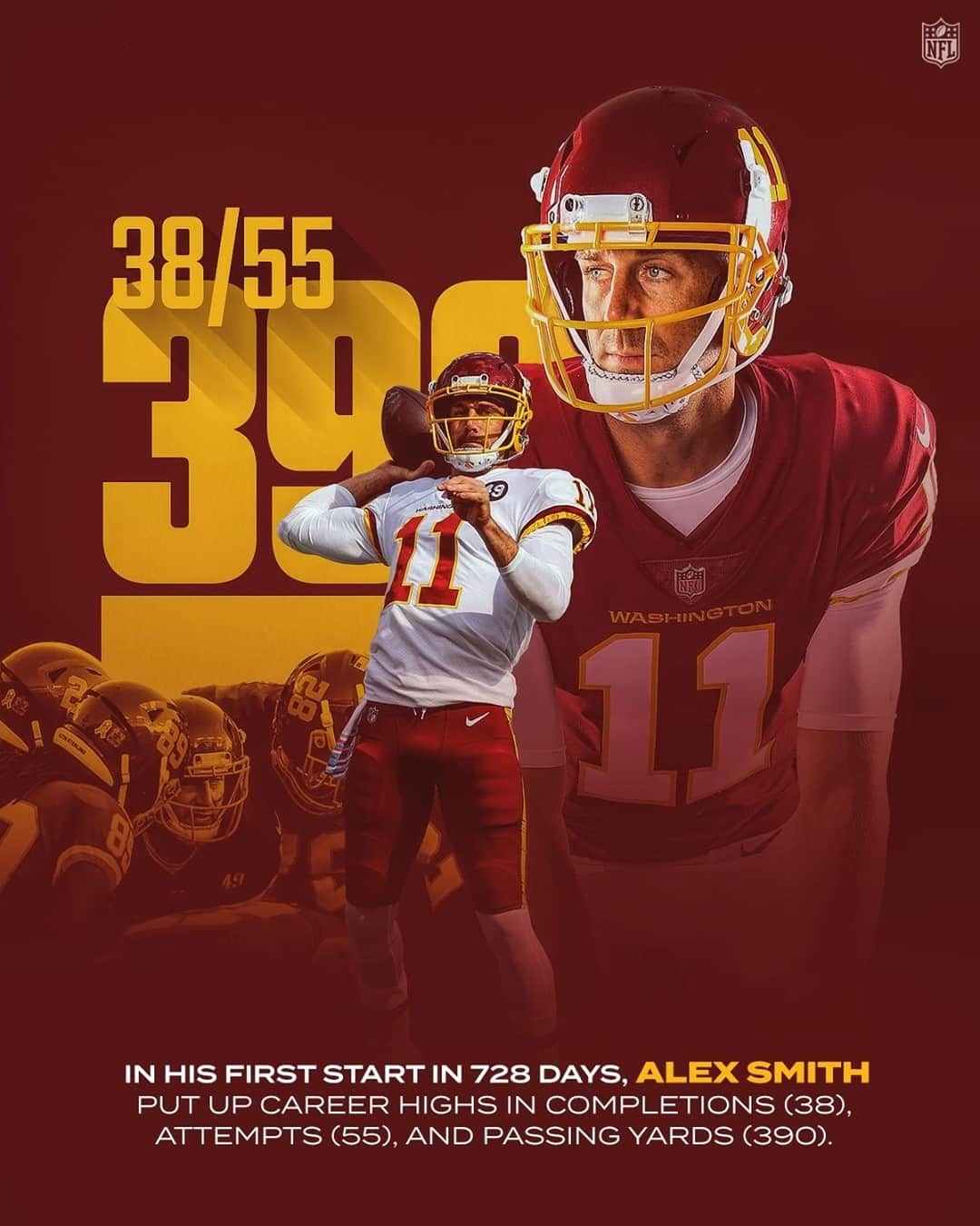 NFLさんのインスタグラム写真 - (NFLInstagram)「Alex Smith's inspiring journey continues. 🙏」11月18日 0時30分 - nfl