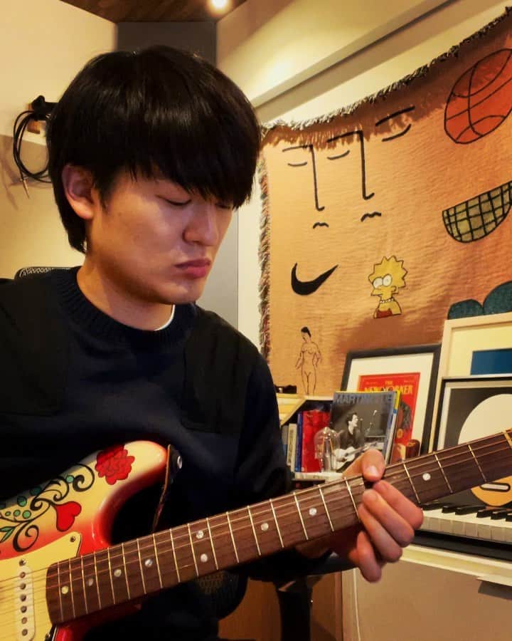 尾崎裕哉のインスタグラム：「143 Guitar Self Cover #143 #hiroyaozaki」