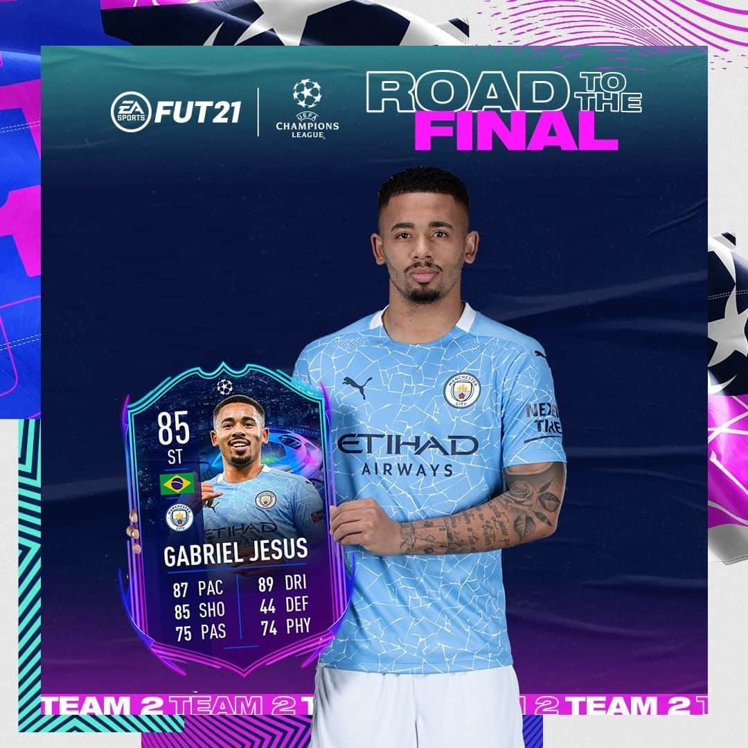 マンチェスター・シティFCさんのインスタグラム写真 - (マンチェスター・シティFCInstagram)「Introducing .... @easportsfifa #UCL Road to the Final @dejesusoficial 🤙   How far can we take our Brazilian striker in the #FIFA21 ranks? 🙏  Available in packs now! 🎮 #mancity」11月18日 0時38分 - mancity