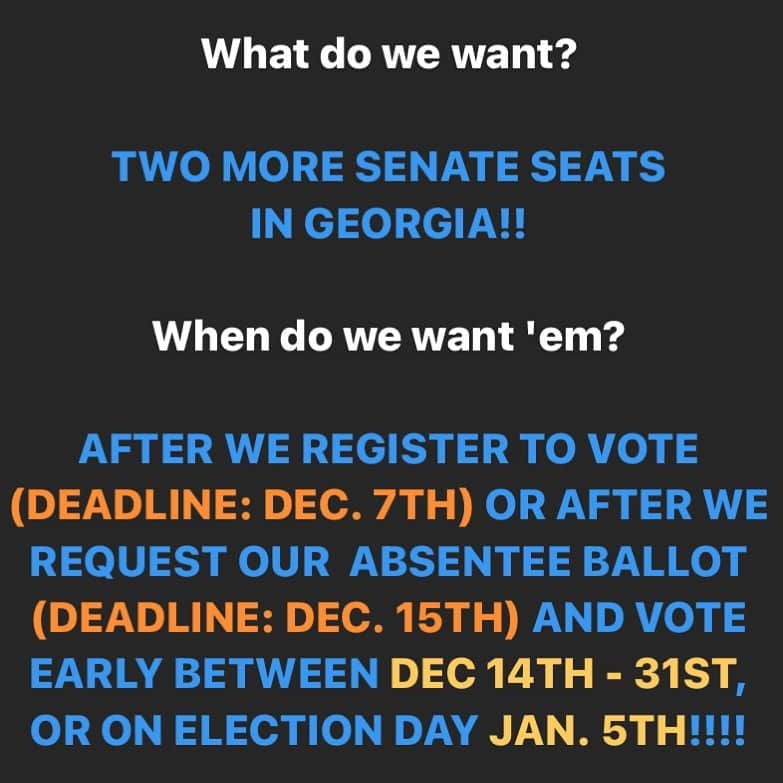 アンバー・タンブリンさんのインスタグラム写真 - (アンバー・タンブリンInstagram)「🍑🍑GOOD MORNING ARE YOU READY TO GO AS HARD FOR GEORGIA AS YOU WENT FOR JOE BIDEN?🍑🍑   The holidays are upon us, but so are some key deadlines for Georgia’s runoff races! Spread the word and sign up and donate today! GASENATE.COM」11月18日 1時41分 - amberrosetamblyn