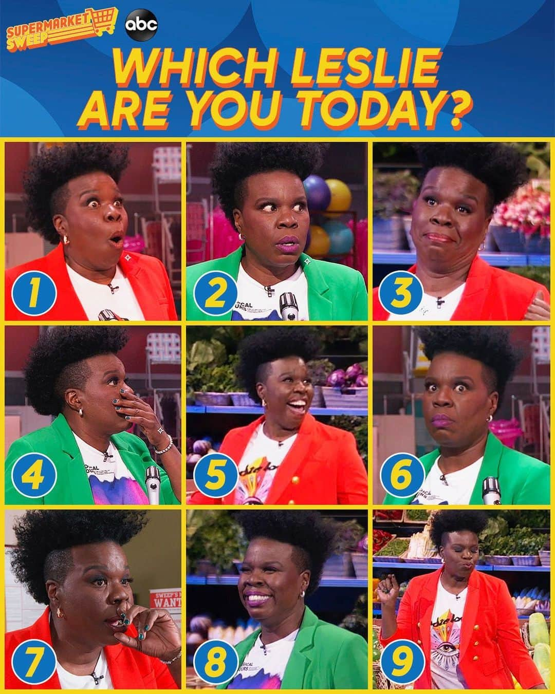 レスリー・ジョーンズさんのインスタグラム写真 - (レスリー・ジョーンズInstagram)「Which Leslie are you today? 🤣 Make sure you tune in for an all-new episode of #SupermarketSweep Sunday @ 8/7c on ABC!! @supermarketsweepabc」11月18日 2時04分 - lesdogggg