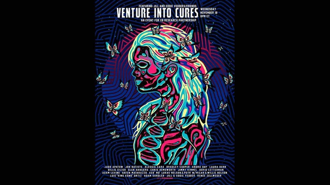 パール・ジャムさんのインスタグラム写真 - (パール・ジャムInstagram)「Tune in to Venture Into Cures tomorrow at 8pm ET to hear Eddie debut his new song “Matter of Time,” inspired by the EB community and accompanied by an animated music video directed by @MattFinlin and @JeffLemire. Also, hear Pearl Jam & Eddie Vedder covers from @AdamLevine & @AndraDayMusic.  RSVP to see the full show at the link in bio and stories.」11月18日 2時14分 - pearljam