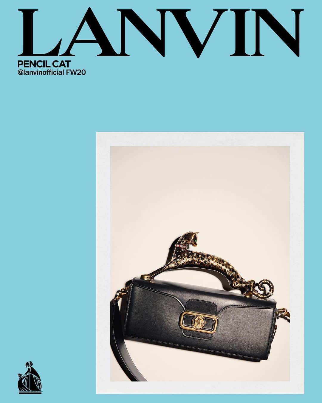 ランバンのインスタグラム：「#LanvinFW20 campaign - Pencil cat bag. Photography @ezrapetronio  Creative Direction @brunosialelli Art Direction @ezrapetronio」