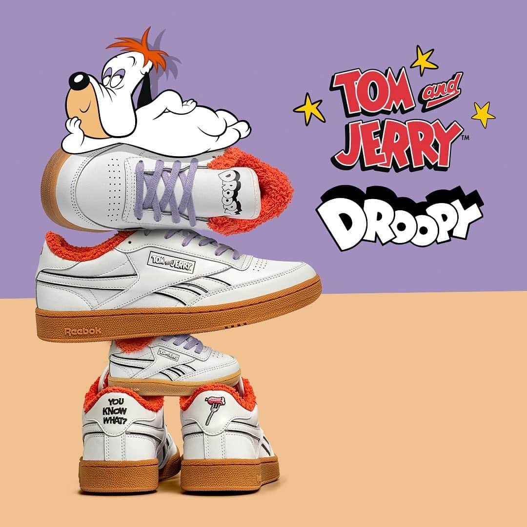 Reebok classicのインスタグラム：「Droopy = mood. // When you have your own sneaker, you can do whatever you want.   Shop the full Reebok x Tom and Jerry collection now at our link in bio.」