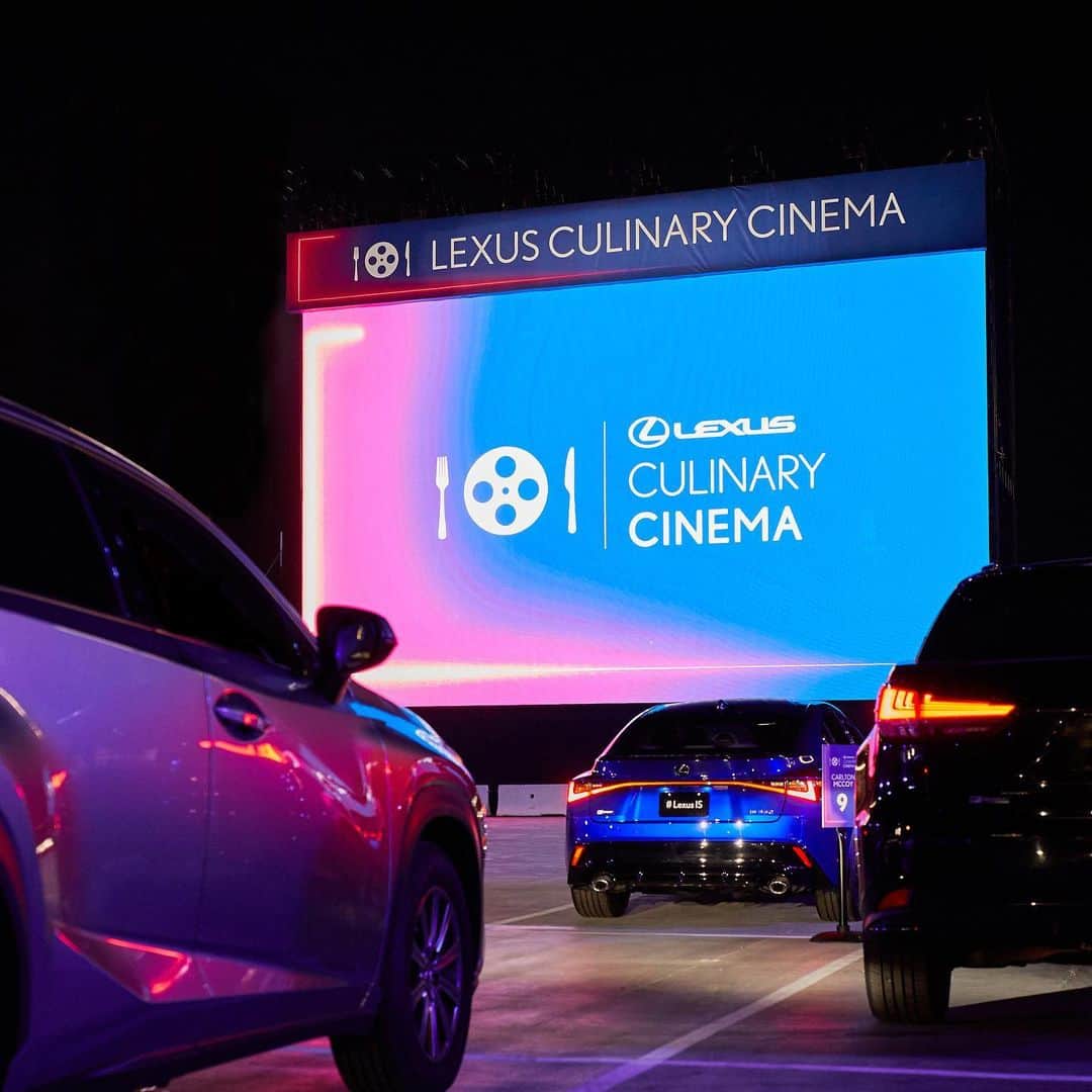 Lexus USAのインスタグラム：「The first-ever Lexus Culinary Cinema went down last weekend at LA Live in #DTLA. We elevated the concession stand, and our chefs took drive-in dining to another level—including custom-crafted mocktails (of course). COVID-safe delivery brought it all to the driver’s door. Now, the only question is: Where should we take the Lexus Culinary Cinema next?」