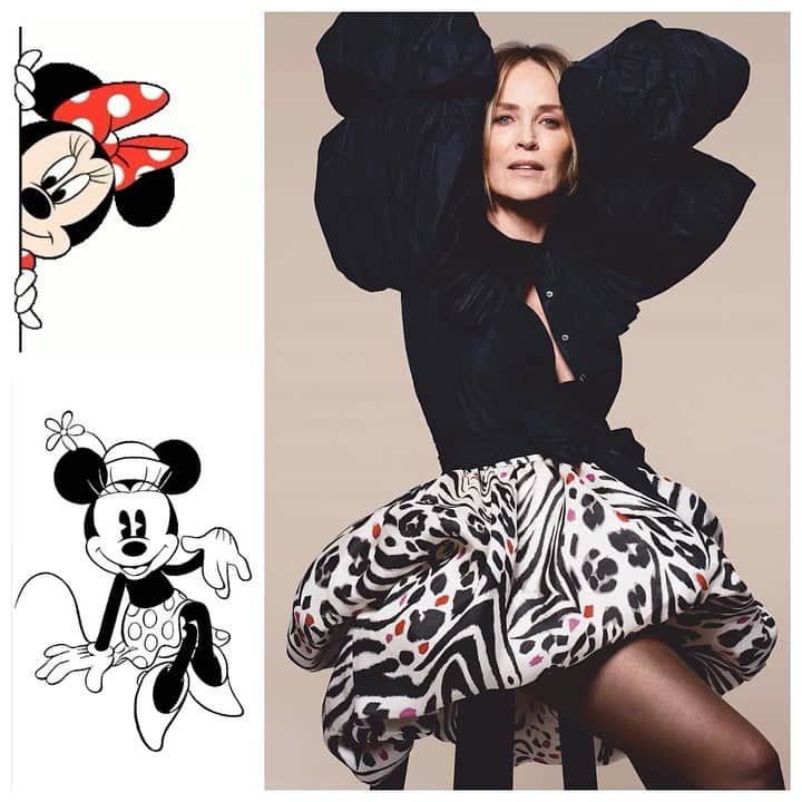JO BAKERのインスタグラム：「S H A R O N • S T O N E 🇺🇸 Mood + Vibe ...... #sharonstone @ellefr  Style @paris_libby  Hair @giannandreahair  Nails @painted_lolly  Makeup by me #jobakermakeupartist #disney #waltdisney #minimouse」