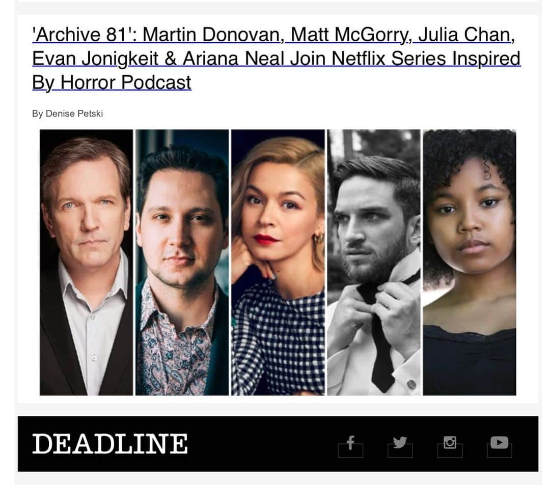 ジェームズ・ワンのインスタグラム：「The cast of Archive 81 coming together! #netflix」