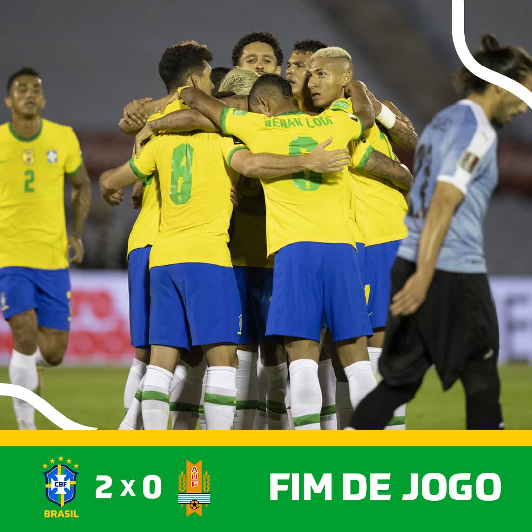 サッカー ブラジル代表チームさんのインスタグラム写真 - (サッカー ブラジル代表チームInstagram)「FIM DE JOGO! ⠀ 🇧🇷 2 x 0 🇺🇾 #BRAxURU 📺 - EI PLUS」11月18日 9時53分 - cbf_futebol