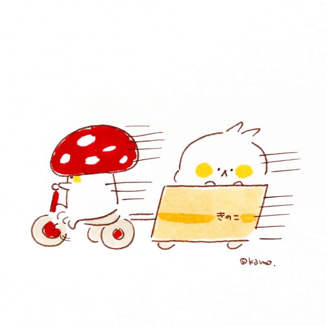 カモさんのインスタグラム写真 - (カモInstagram)「愛車はドッキーのものになった #三輪車#Tricycle#イラスト#illustration#ドッキー#ウサギタケ#usagitake  3: Please call me anytime.」11月18日 9時56分 - illustratorkamo