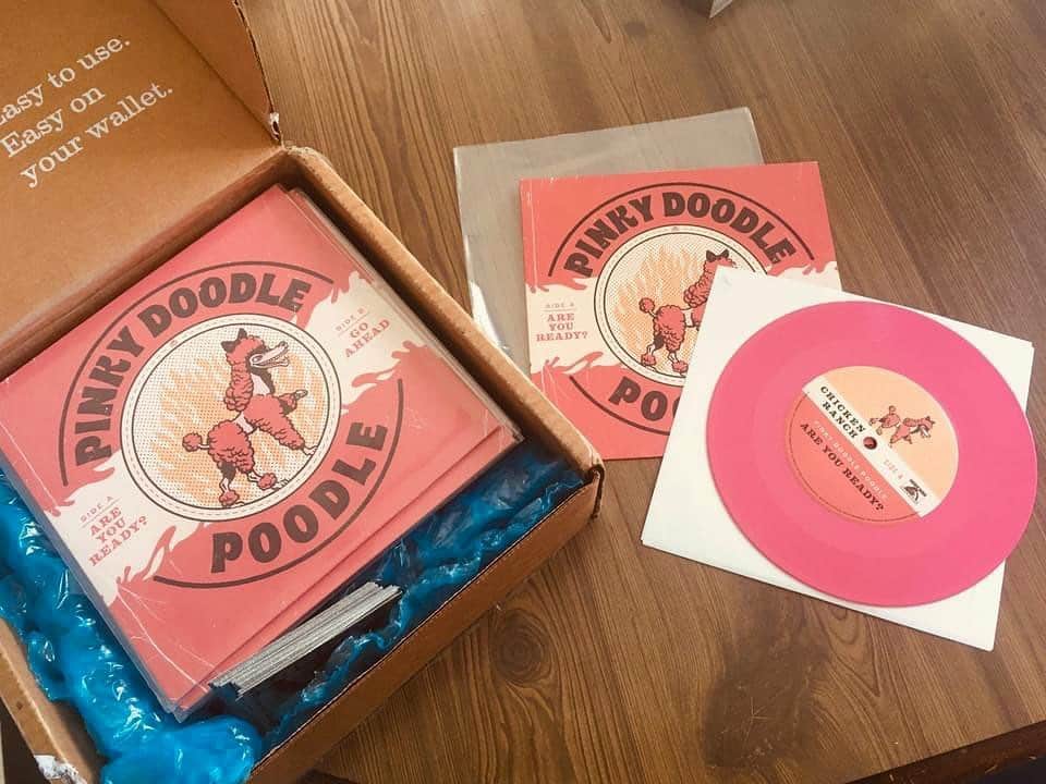 PINKY DOODLE POODLEさんのインスタグラム写真 - (PINKY DOODLE POODLEInstagram)「Finally, we got the vinyl.﻿ Thank you very much @chickenranchrecords !!﻿ ﻿ We think some of you already get it.﻿ Enjoy both songs.﻿ Hope you love them !!」11月18日 9時58分 - pinkydoodlepoodle