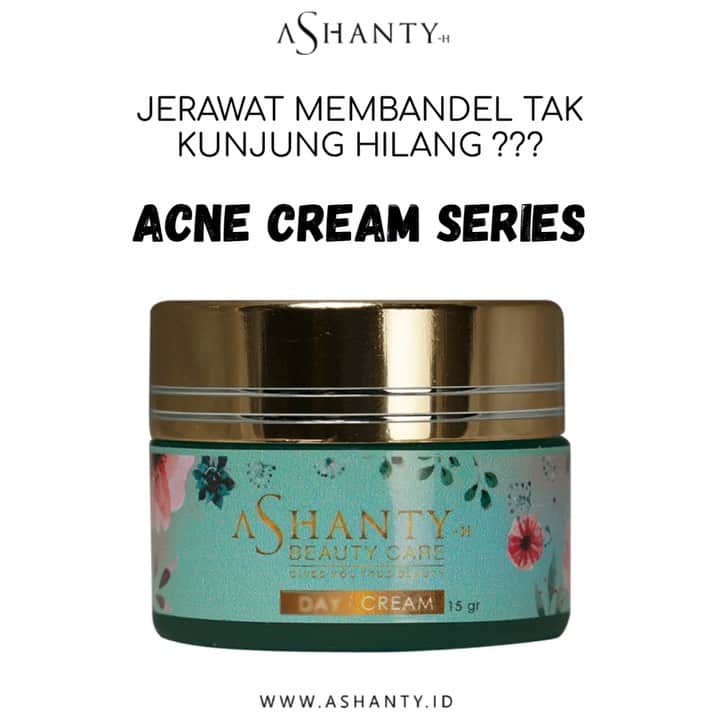 ASHANTY BEAUTY CREAM OFFICIALのインスタグラム：「Hari gini masih pusing dengan masalah wajah berjerawat ? Nahh kalian pasti belum merawat wajah menggunakan Acne Cream Series by @ashantyid !!! Inidia rahasia kulit wajah bebas jerawat, sehat, cerah dan berseri dengan formula khusus yang akan merawat dan menutrisi kulit wajahmu ✨」