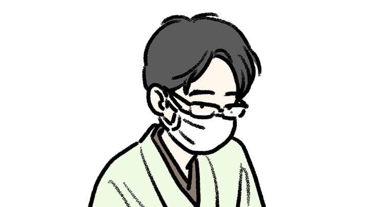 久保ミツロウのインスタグラム：「話す時に目をギュッとするあまり、眉間のシワが広範囲で入る豊島竜王。の様子です。インタビュー映像から模写しました。TwitterにはGIFで上げてます。」