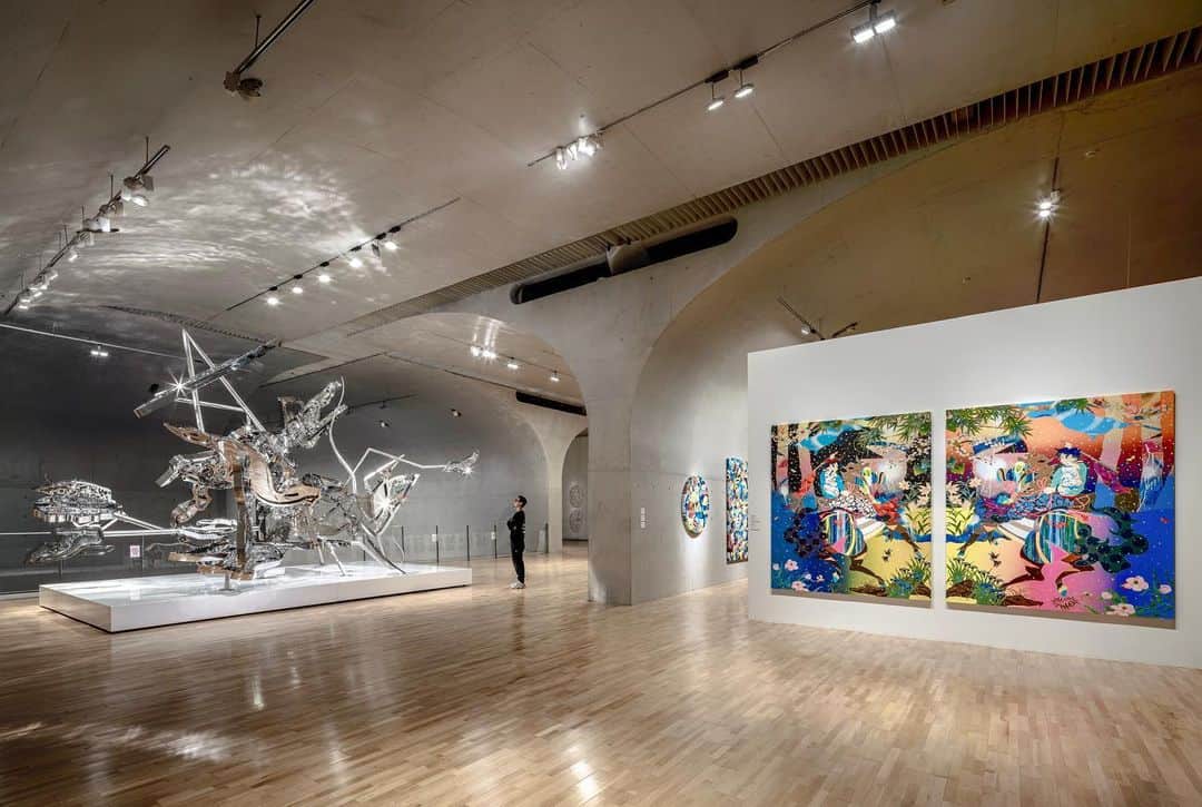 松山智一のインスタグラム：「“Accountable Nature “ My Solo Exhibition at the @thelongmuseum  Long Museum, Shanghai  Currently on view   現在開催中、上海、ロン美術館での個展 設営風景  📸 by @rexzou」