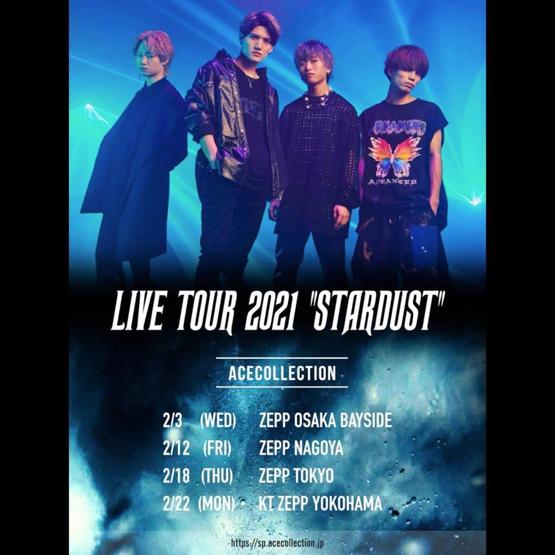 ACE COLLECTIONさんのインスタグラム写真 - (ACE COLLECTIONInstagram)「ACE COLLECTION LIVE TOUR 2021 『STARDUST』有観客での開催決定！  2/3 (水) ZEPP OSAKA BAYSIDE 2/12 (金) ZEPP NAGOYA 2/18 (木) ZEPP TOKYO 2/22 (月) KT ZEPP YOKOHAMA  ※新型コロナウイルス感染症対策を万全に講じた会場運営を行います。  詳細はHPをご確認ください。  #AceCollection」11月18日 18時00分 - acecollection_official