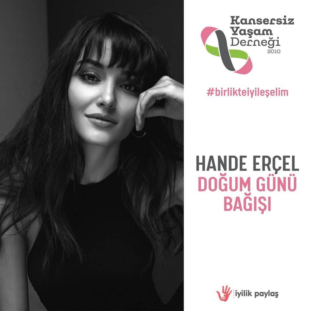 Hande Ercelさんのインスタグラム写真 - (Hande ErcelInstagram)「Her yıl doğumgünüm olan 24 Kasım’da yaptığınız güzelliklerle beni çok mutlu ediyor, iyi ki dedirtiyorsunuz. Şimdi ise; yeni yaşıma girmeye günler kala benim için çok hassas bir konuyla ilgili desteğinizi bekliyor, birlik olalım istiyorum.   24 Kasım’daki doğumgünüm için ilk hediyemi kendi kendime verdim,  kanser hastası çocuklara ve ailelerine bağışta bulunarak. Bu hastalığın hastayı olduğu kadar, yakınlarını da acıttığını biliyorum, yaşadım…  Onların yaşamlarını değiştirebileceğimize, iyileştirebileceğimize inanıyorum. İşte bu yüzden @kansersizyasam derneği ile yürüyorum. @iyilikpaylas sosyal bağış platformu üzerinden açtığım kampanya ile toplayacağımız bağışlar, benim için en özel günümün, en güzel hediyesi olacak. Linki Bio’ma koyuyorum; şimdi sıra sizde, az ya da çok ama yürekten bağışlarınızı bekliyorum. Var olduğum güne bir kutlama olacaksa, bundan daha büyük bir kutlama hayal edemiyorum. Teşekkür ederim.」11月18日 19時03分 - handemiyy