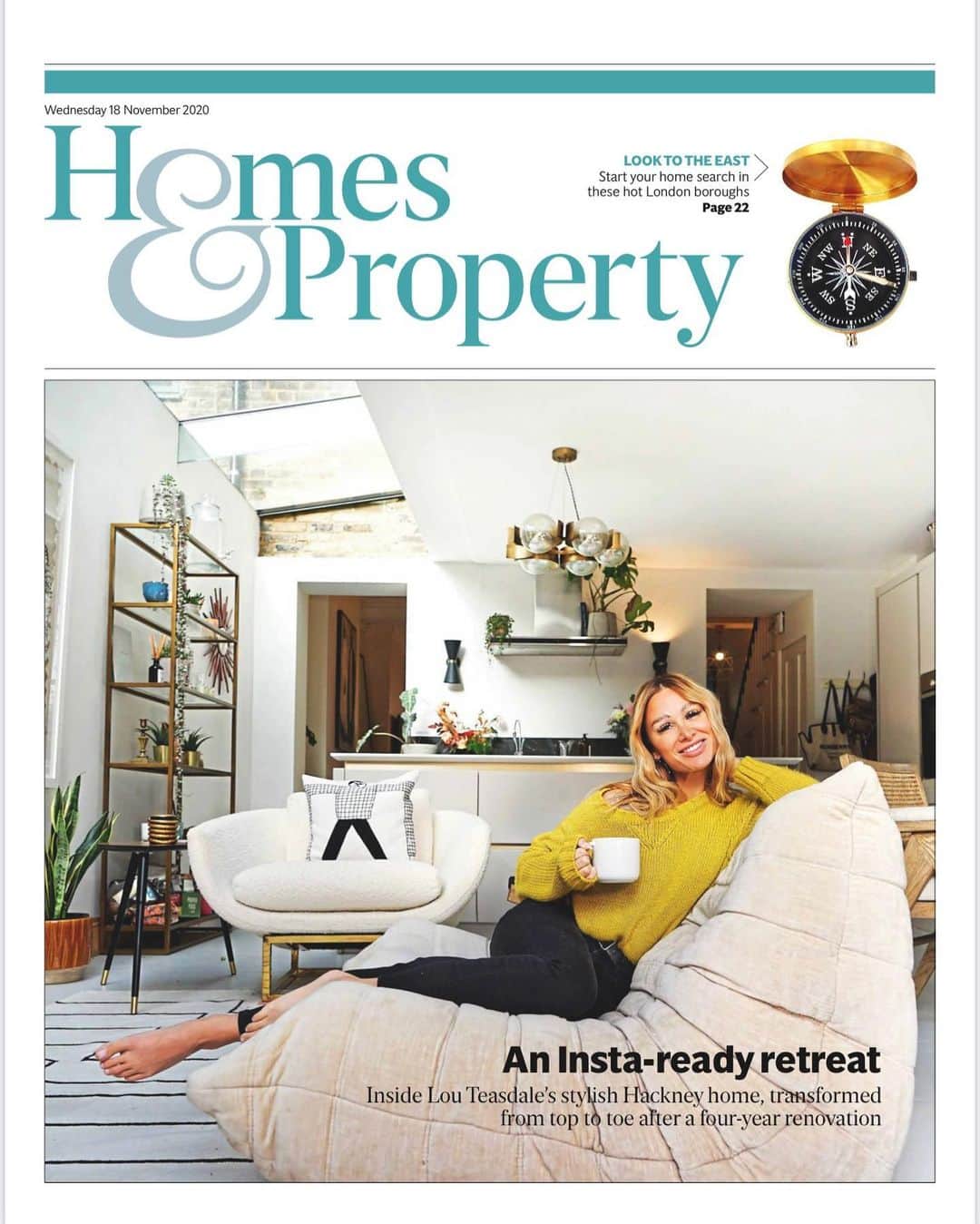 ルー・ティーズデールのインスタグラム：「Mum I’m on a cover 🙃  - Thank you @eshomesproperty for my feature and thank you @aimeekriskros for the 📸」