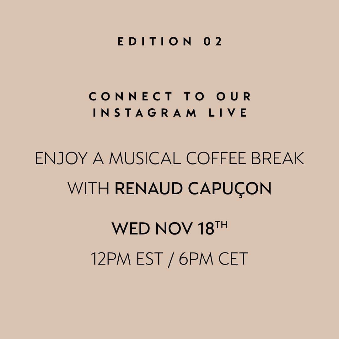 Nespressoさんのインスタグラム写真 - (NespressoInstagram)「**EDIT: NOW NOV 19**  #NespressoEditions — Edition 02  Tomorrow Nov 19th, join Violinist Renaud Capuçon @ 12pm EST / 6pm CET on Instagram Live.  Who will be tuning in for this exclusive live performance at @beaurivagepalace?  #Nespresso #NespressoEditions #NespressoMoments」11月18日 19時54分 - nespresso