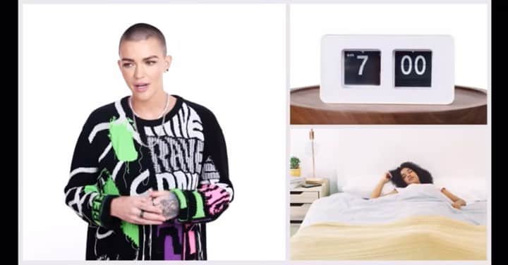 ルビー・ローズのインスタグラム：「Not to be one of those people who says “ Hey you guys, a lot of you have been asking what teeth whitening brand I use” .. but literally every one has texted and DMed me about what bed this is haha. It’s a @eightsleep bed and it’s the bomb! They also gifted me this weighted blanket which I’m also in love with. Xox」
