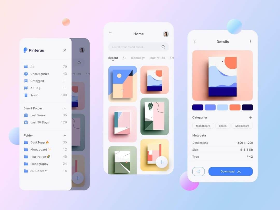 Dribbbleさんのインスタグラム写真 - (DribbbleInstagram)「Moodboard Management App by Tantriono Sasongko  ⠀ #dribbble #design #moodboard #mobiledesign #appdesign #uxdesign #uidesign」11月19日 6時57分 - dribbble