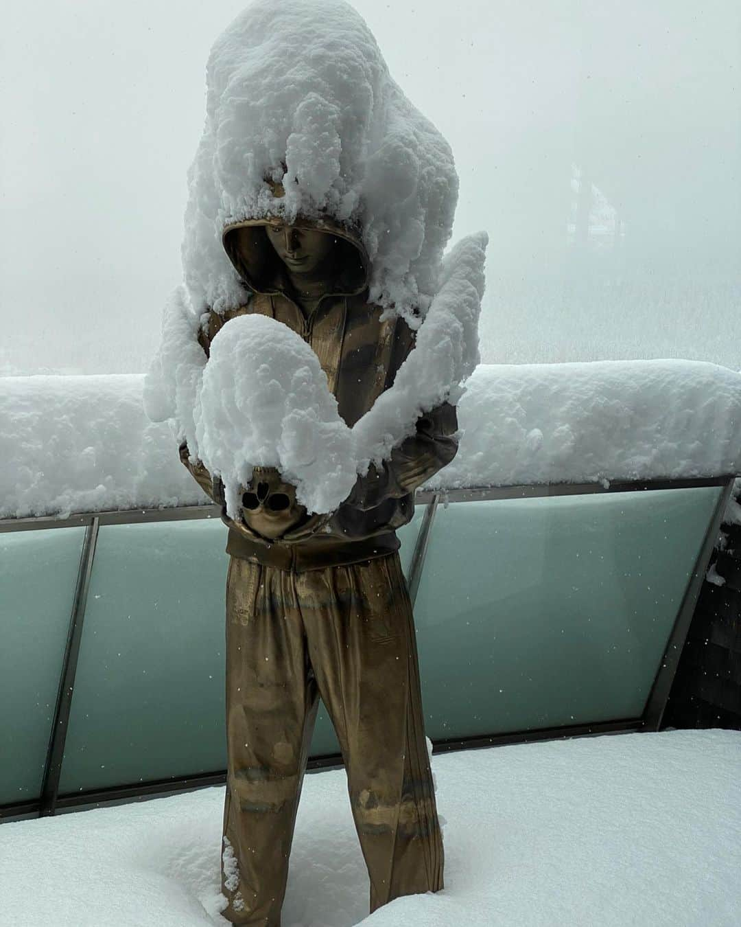 ノーマン・フォスターのインスタグラム：「Marc Quinn’s Hoodie after a recent snowstorm.」