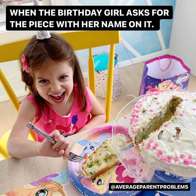 Average Parent Problemsのインスタグラム：「It’s her birthday and it’s a pandemic. JUST GIVE HER WHAT SHE WANTS. You can follow my family over at @mommyshorts!」