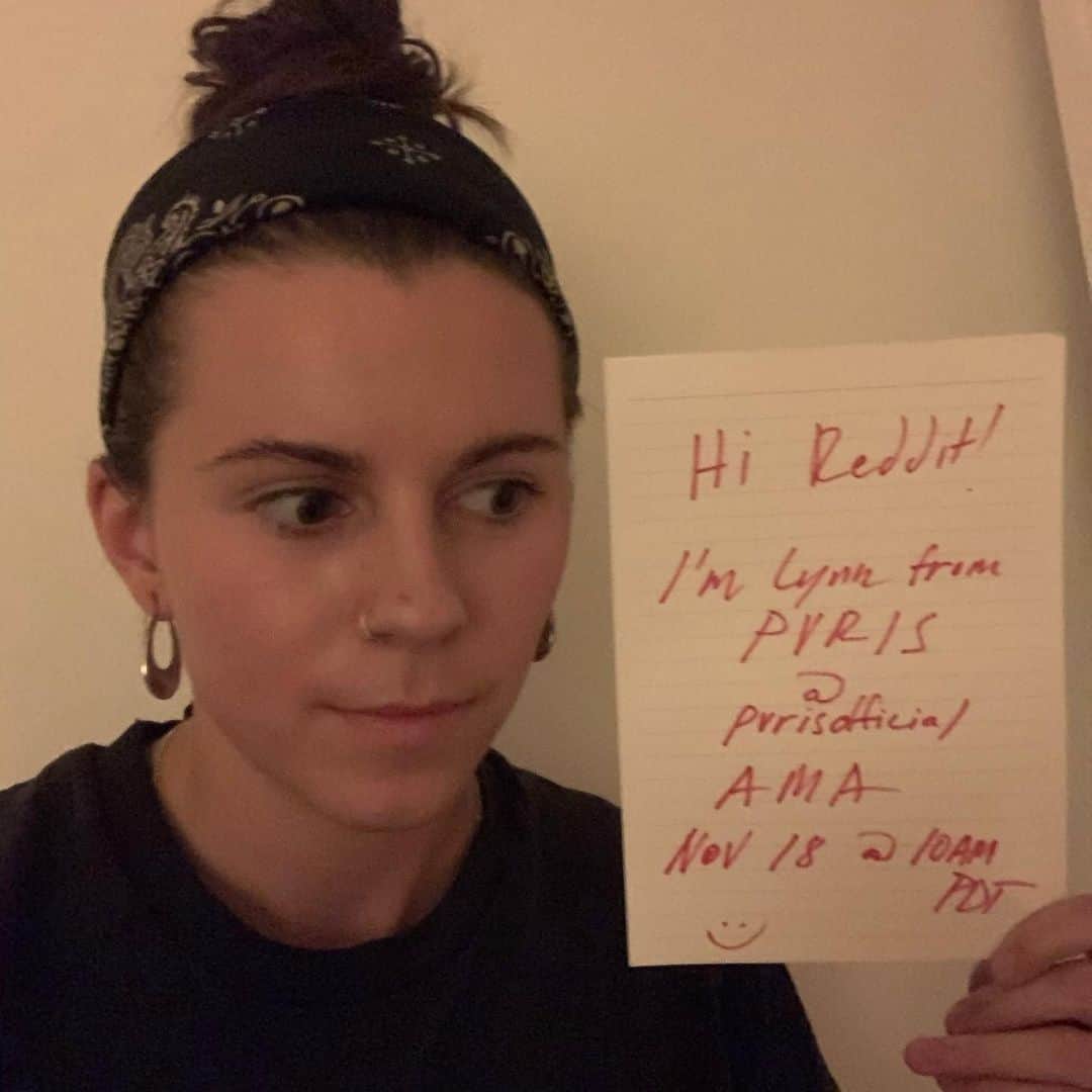 PVRISのインスタグラム：「@lynngvnn will be doing a Reddit AMA TODAY at 10am PT! Link in stories.」