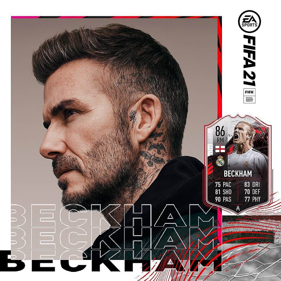 F2Freestylersのインスタグラム：「Love this! 🔥 BECKHAM IN FIFA! 🏴󠁧󠁢󠁥󠁮󠁧󠁿🤩 What do you think his highest rating will be? 👀 COMMENT BELOW! 💬 #FIFA21 #Beckham」