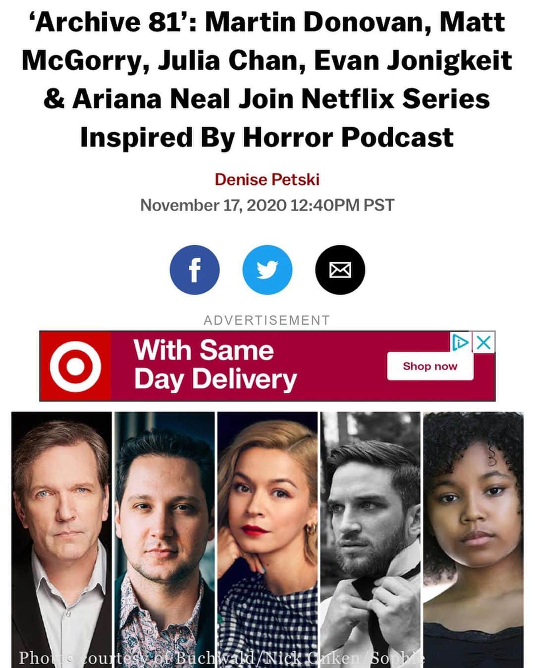 マット・マクゴリーのインスタグラム：「I’m so thrilled that I can finally tell you why I’m in Pittsburgh 🦋...my new project is...Archive 81 for @netflix !!! I can’t wait for y’all to meet my character, Mark Higgins! I’m currently getting to know him myself! 😝🤩 🙌🏼🎊🙌🏼 # Written and produced by @rsonnenshine and half the first season directed by @beccalou34 , this is gonna scare the poopies out of ya! We’ve got a cast of really dope actors as well! 😍🌺🌺😍🌺😍 LET’S GOOOOOOO!!!! 🥳🥳🥳 @juliacchan @shihabidina @ariananeal_ @johnakite_」