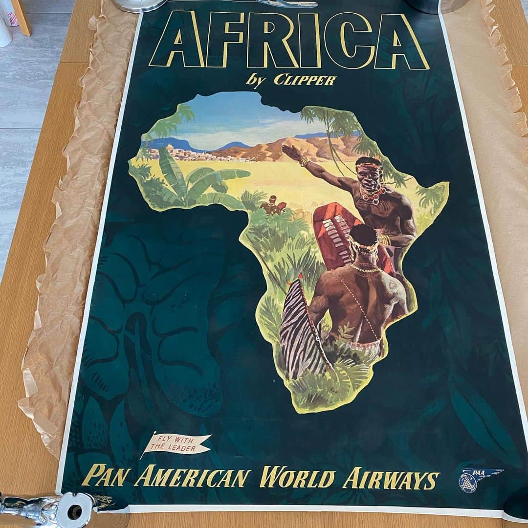フィリップ・P・キーンのインスタグラム：「Circa 1950 #africa #panam #poster  #vintagestyle」