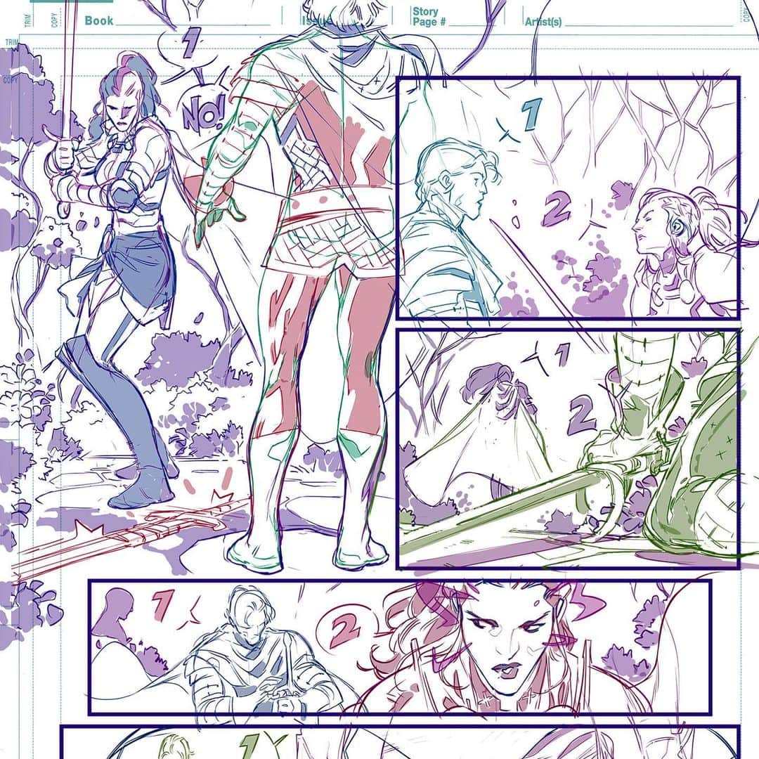 RB Silvaのインスタグラム：「I know how much you guys like layouts/Sketches and since it’s been a long time without posting anything like that, here’s one from Excalibur #13.」