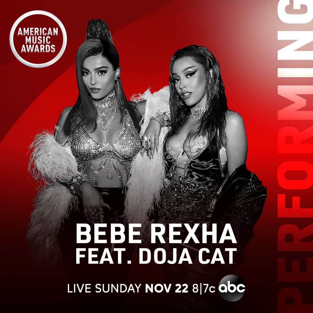 アメリカン・ブロードキャスティング・カンパニーのインスタグラム：「WOW! The @AMAs keeps getting better and better! Catch @BebeRexha ft @DojaCat, @DanAndShay, @LewisCapaldi, and @machinegunkelly performing at the #AMAs this Sunday at 8|7c on ABC!」