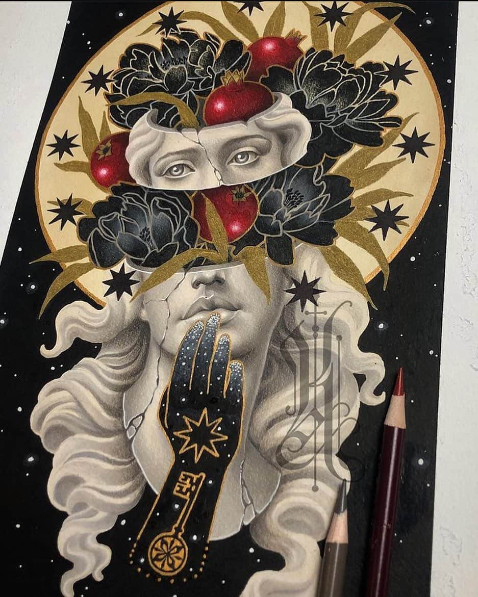 Art Collective Magazineさんのインスタグラム写真 - (Art Collective MagazineInstagram)「Check out this beauty by @katabdy 🔥 Give her a follow for more great paintings and tattoos 💥 #artnerd #artcollective」11月19日 4時22分 - art_collective