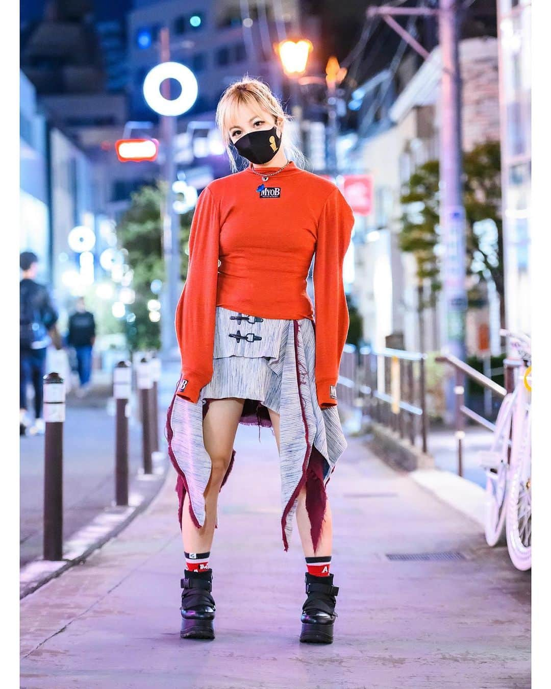 Harajuku Japanさんのインスタグラム写真 - (Harajuku JapanInstagram)「Japanese singer and Kawaii Monster Girl @Asachill on Cat Street in Harajuku wearing a top and dress by the Tokyo fashion brand MYOB NYC, Yosuke platforms, and Vivienne Westwood accessories.」11月19日 5時03分 - tokyofashion