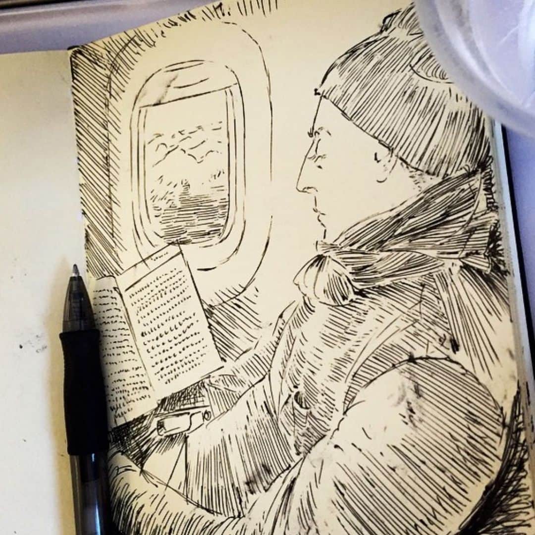 アラン・カミングさんのインスタグラム写真 - (アラン・カミングInstagram)「I’m looking forward to the times when @granteepants will sketch me on planes again」11月19日 5時28分 - alancummingreally