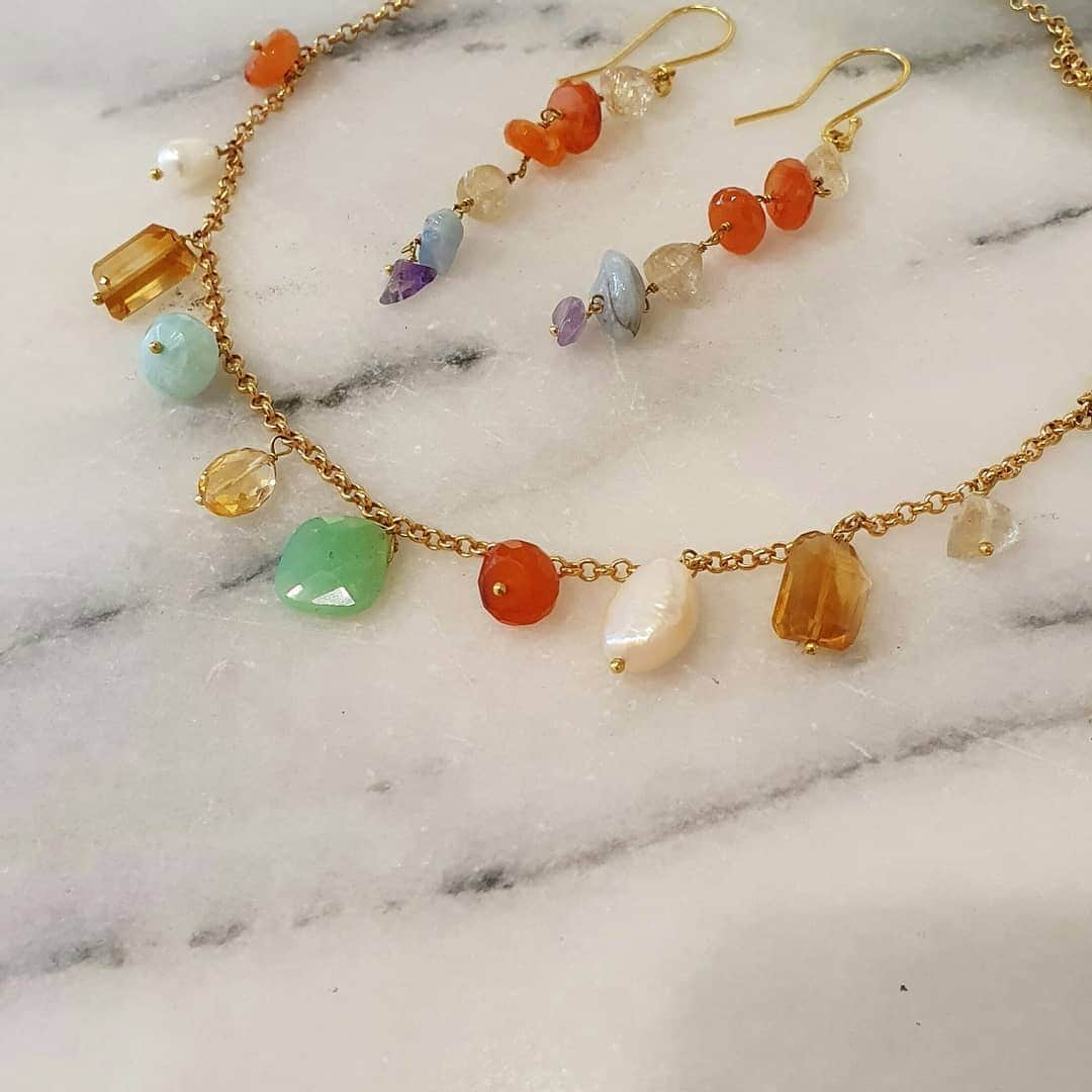 ミーガンパークのインスタグラム：「Juicy gem stones! Elevate your special outfits with our new range delicate gem pieces. In store and online x」