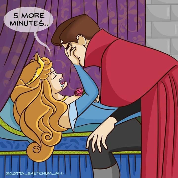 9GAGさんのインスタグラム写真 - (9GAGInstagram)「If Disney princesses lived in this century ✍🏻 @gotta_sketchum_all - #comic #disney #princess #9gag」11月19日 17時03分 - 9gag