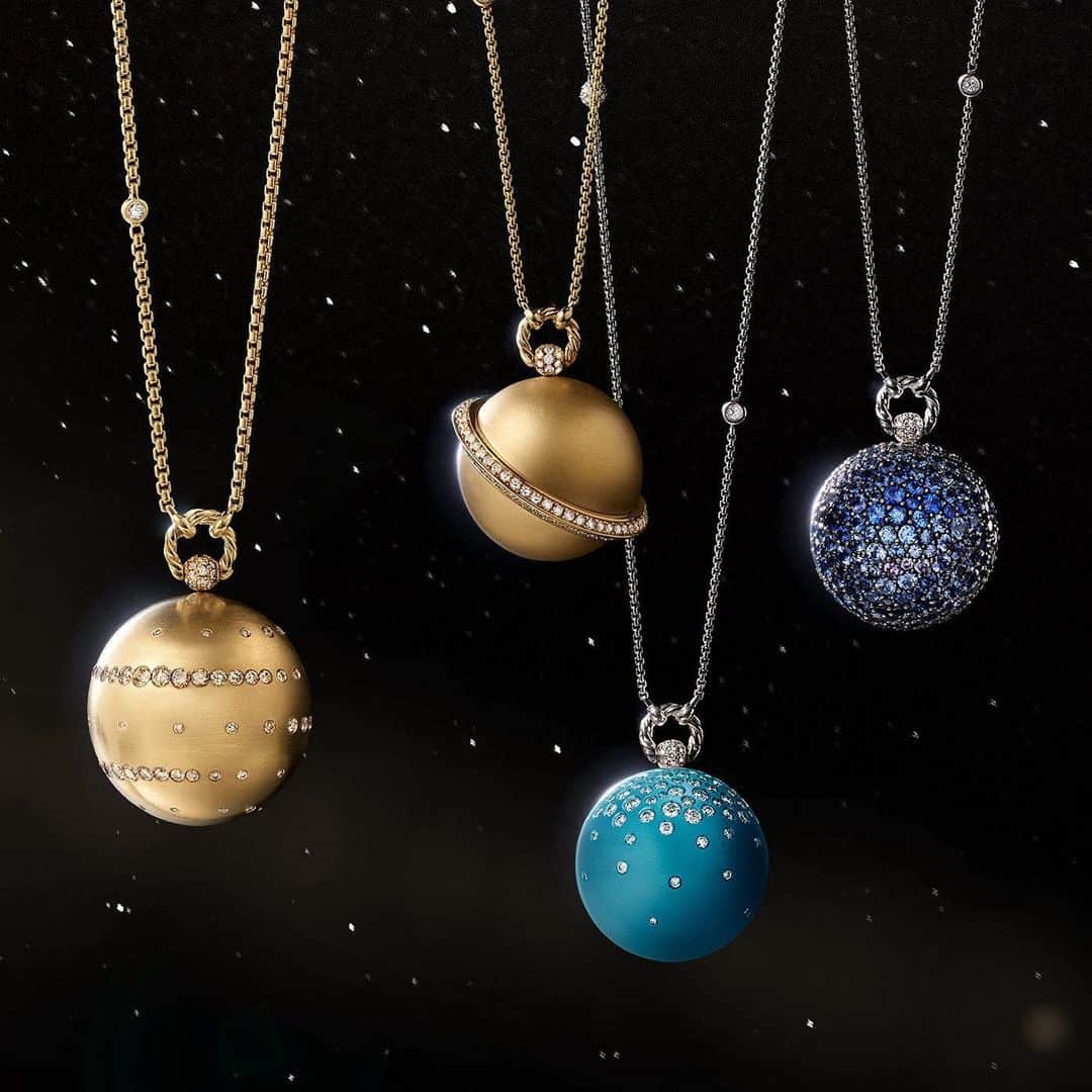 デビッドヤーマンのインスタグラム：「This month, the planets in our Solar System will be on view in the night sky. Our limited-edition Solari Planets Collection reflects how they rule your astrological sign. #DavidYurman #LinkInBio」