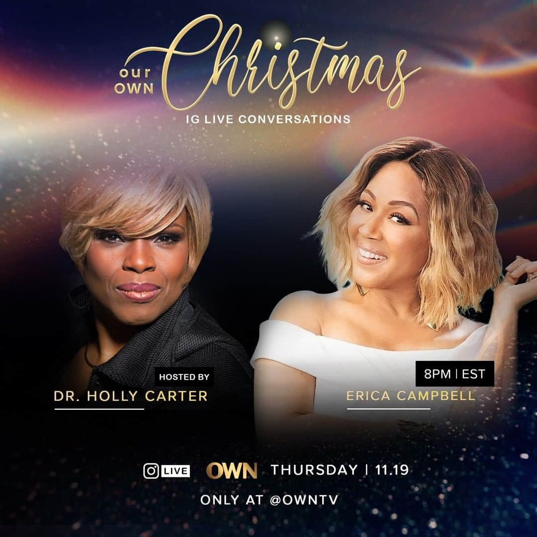 エリカ・キャンベルさんのインスタグラム写真 - (エリカ・キャンベルInstagram)「Join me tonight with @drhollycarter talking about #OurOWNChristmas special on @owntv coming up on Dec. 1. Don't miss it at 8:00 PM EST.   #OWN #OWNTV #oprahwinfrey #oprah #drhollycarter #ericacampell #christmas #TV #ChristmasSpecial #live #instagramlive」11月20日 1時16分 - imericacampbell